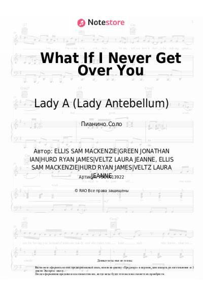Ноты, аккорды Lady A (Lady Antebellum) - What If I Never Get Over You