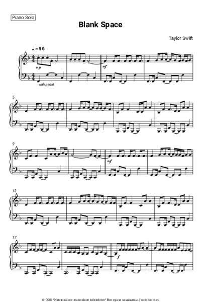 Ноты, аккорды Taylor Swift - Blank Space