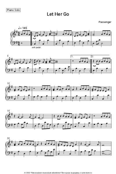Ноты, аккорды Passenger - Let Her Go