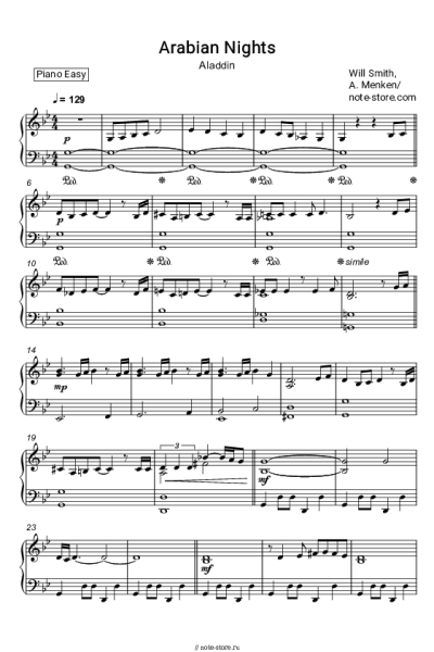Ноты, аккорды Will Smith - Arabian Nights (From Aladdin 2019)