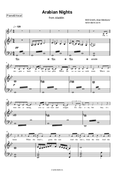Ноты, аккорды Will Smith - Arabian Nights (From Aladdin 2019)