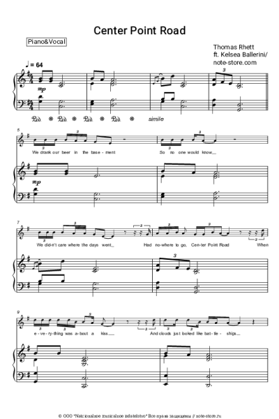 Ноты, аккорды Thomas Rhett, Kelsea Ballerini - Center Point Road