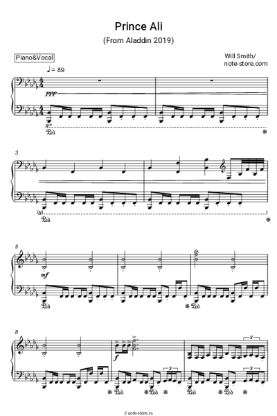 Ноты, аккорды Will Smith - Prince Ali (From Aladdin 2019)