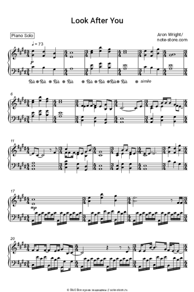 Ноты, аккорды Aron Wright - Look After You
