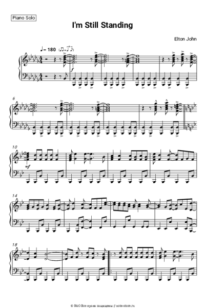 Ноты, аккорды Elton John - I'm Still Standing
