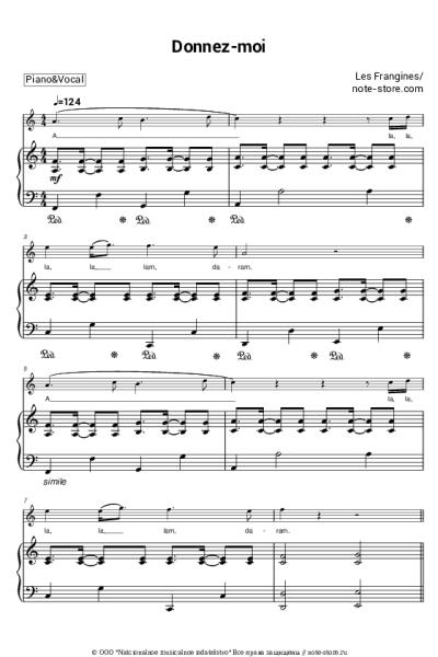 Ноты, аккорды Les Frangines - Donnez-moi