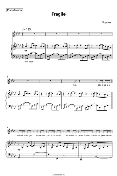 Ноты, аккорды Soprano - Fragile