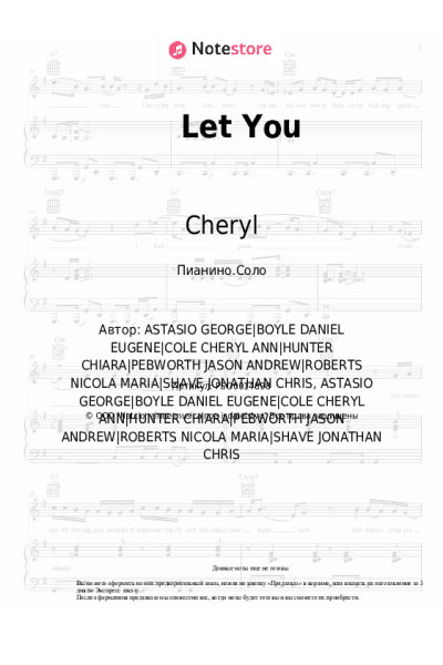 Ноты, аккорды Cheryl - Let You