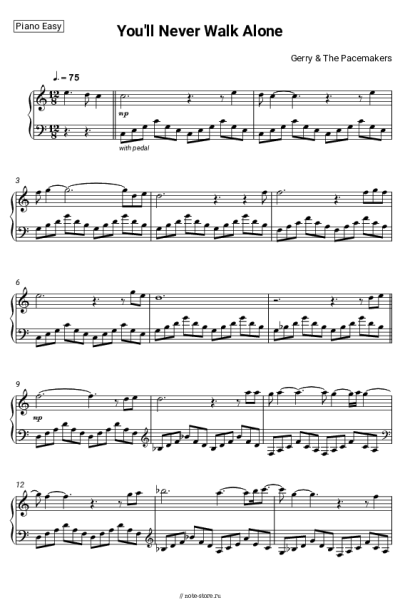 Ноты, аккорды Gerry & The Pacemakers - You'll Never Walk Alone