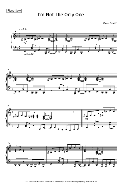 Ноты, аккорды Sam Smith - I'm Not The Only One