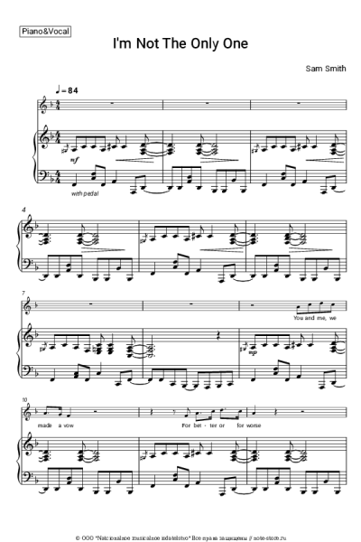 Ноты, аккорды Sam Smith - I'm Not The Only One