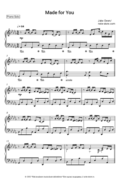 Ноты, аккорды Jake Owen - Made for You