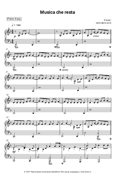Ноты, аккорды Il Volo - Musica che resta