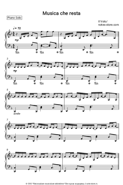 Ноты, аккорды Il Volo - Musica che resta