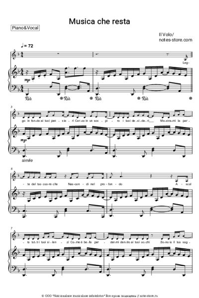 Ноты, аккорды Il Volo - Musica che resta