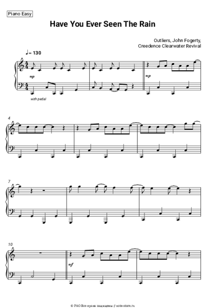 Ноты, аккорды Creedence Clearwater Revival - Have You Ever Seen The Rain