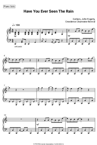 Ноты, аккорды Creedence Clearwater Revival - Have You Ever Seen The Rain