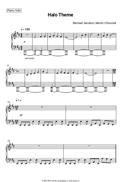 Ноты, аккорды Martin O'Donnell, Michael Salvatori - Halo Theme
