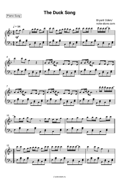 Ноты, аккорды Bryant Oden - The Duck Song