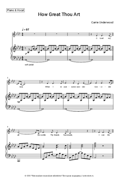 Ноты, аккорды Carrie Underwood - How Great Thou Art