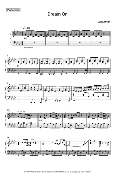 Ноты, аккорды Aerosmith - Dream On