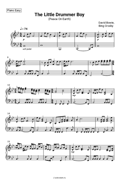 Ноты, аккорды David Bowie, Bing Crosby - The Little Drummer Boy (Peace On Earth)