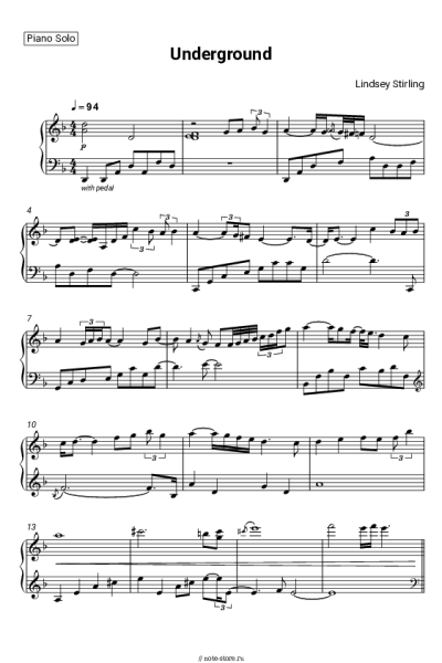 Ноты, аккорды Lindsey Stirling - Underground