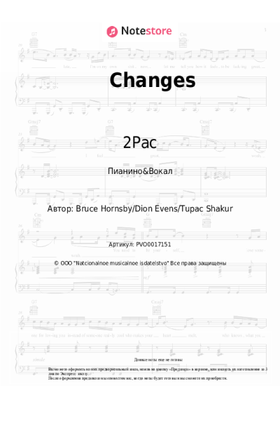 Ноты, аккорды 2Pac - Changes