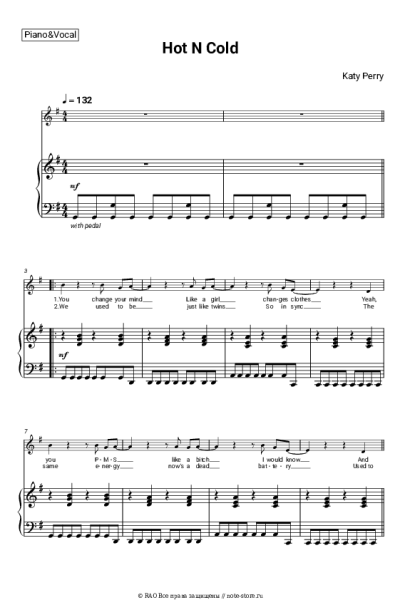 Ноты, аккорды Katy Perry - Hot N Cold
