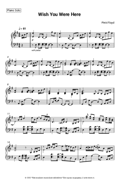 Ноты, аккорды Pink Floyd - Wish You Were Here