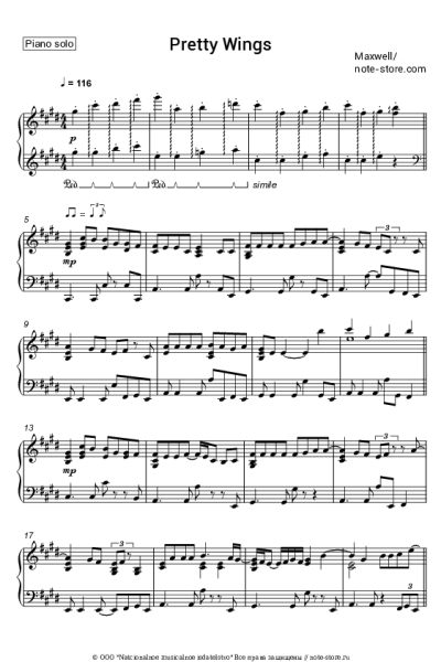 Ноты, аккорды Maxwell - Pretty Wings