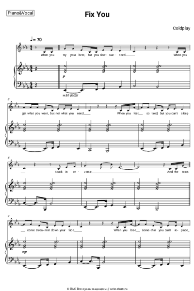 undefined Coldplay - Fix You