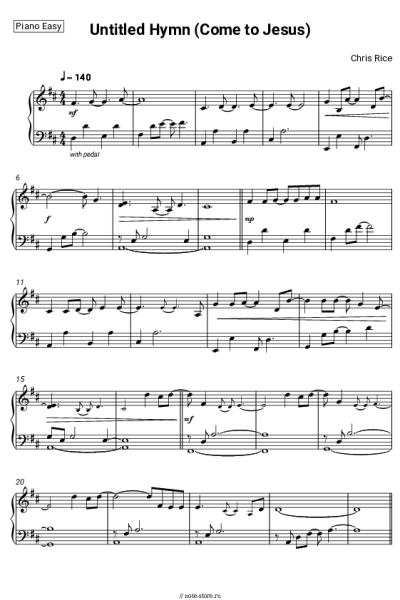 Ноты, аккорды Chris Rice - Untitled Hymn (Come to Jesus)