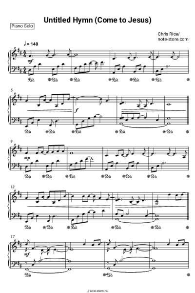Ноты, аккорды Chris Rice - Untitled Hymn (Come to Jesus)