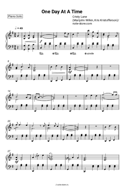 Ноты, аккорды Cristy Lane - One Day at a Time