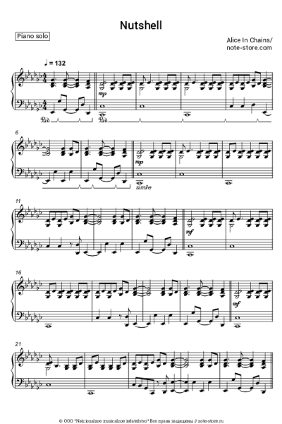 Ноты, аккорды Alice in Chains - Nutshell