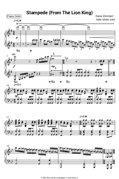 undefined Hans Zimmer - Stampede (From The Lion King)