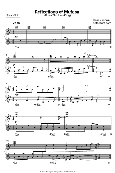 undefined Hans Zimmer - Reflections of Mufasa (From The Lion King)