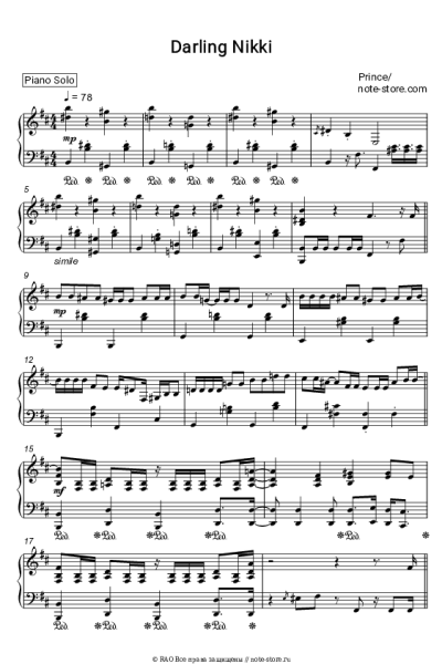 Ноты, аккорды Prince - Darling Nikki