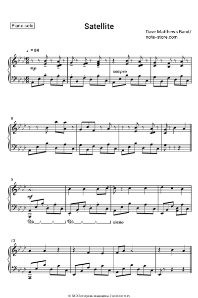 Ноты, аккорды Dave Matthews Band - Satellite