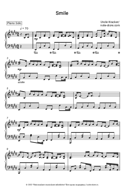 Ноты, аккорды Uncle Kracker - Smile