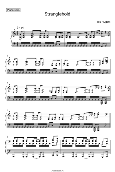 Ноты, аккорды Ted Nugent - Stranglehold