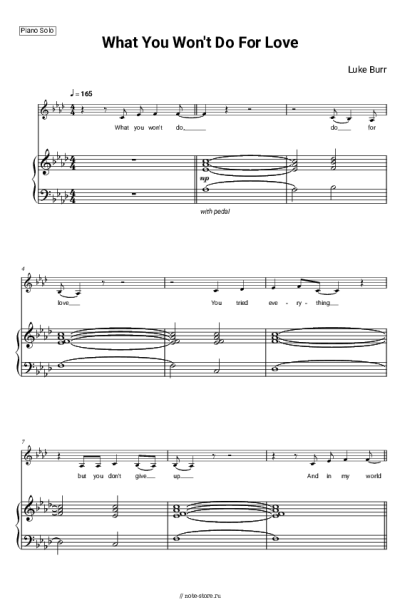 Ноты, аккорды Luke Burr - What You Won't Do For Love