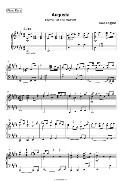 Ноты, аккорды Dave Loggins - Augusta (Theme For The Masters)