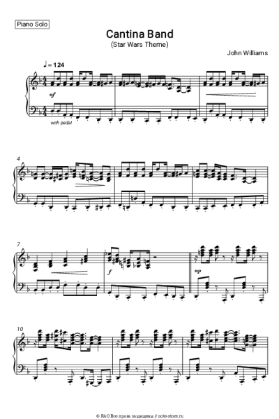 Ноты, аккорды John Williams - Cantina Band (Star Wars Theme)