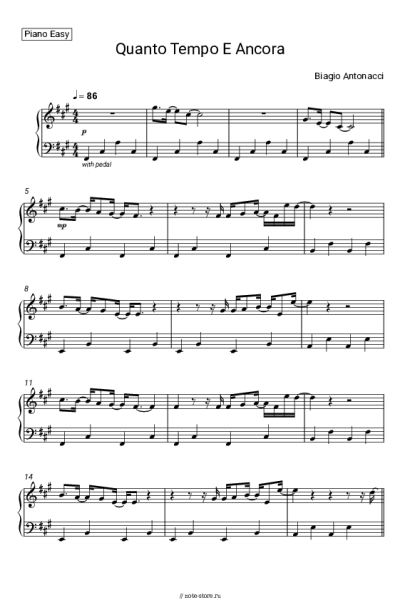 Ноты, аккорды Biagio Antonacci - Quanto tempo e ancora