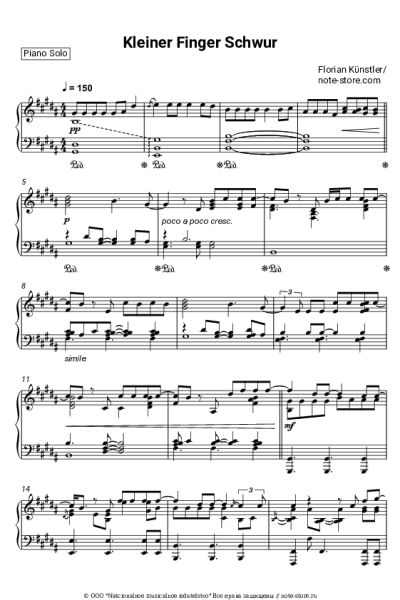 Ноты, аккорды Florian Künstler - Kleiner Finger Schwur
