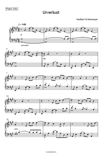 Ноты, аккорды Herbert Grönemeyer - Urverlust