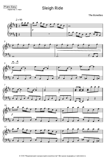 Ноты, аккорды The Ronettes - Sleigh Ride