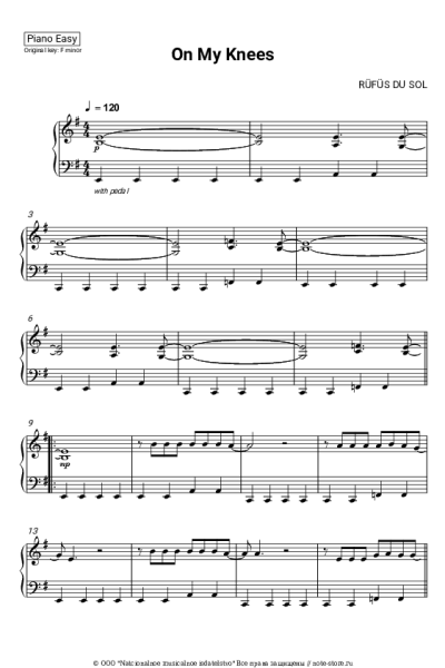 Ноты, аккорды RÜFÜS DU SOL - On My Knees